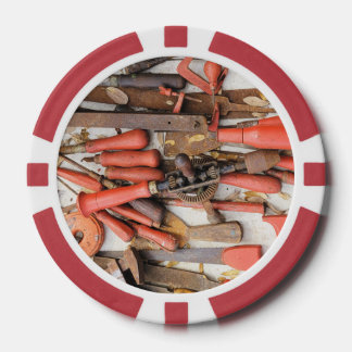 Tools Antiquitätenwerkzeug Rustikal Roter Mann Pokerchips