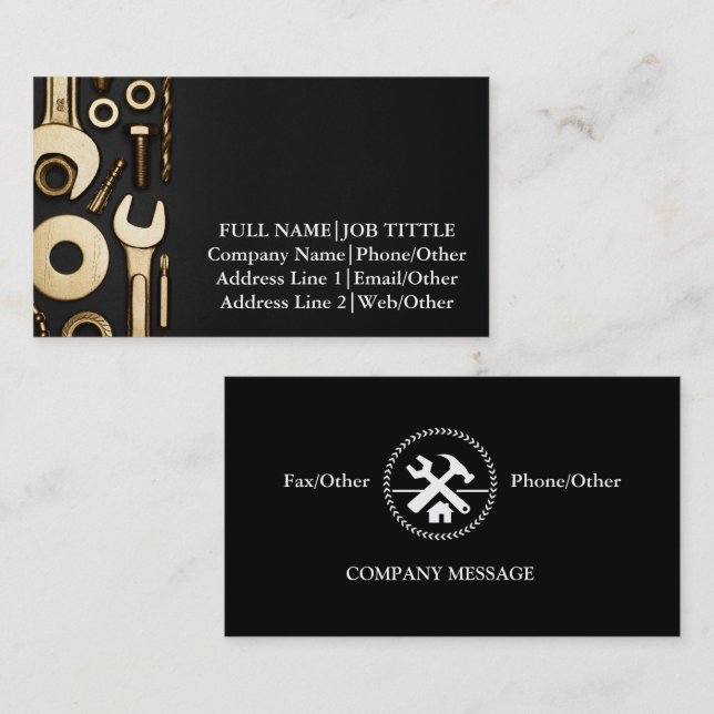 Tools für berufliche Builder-Engineeringwerkzeuge Visitenkarte (Vorne/Hinten)