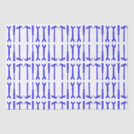 Tools für den Schraubendreher mit blauem Hammer Seidenpapier