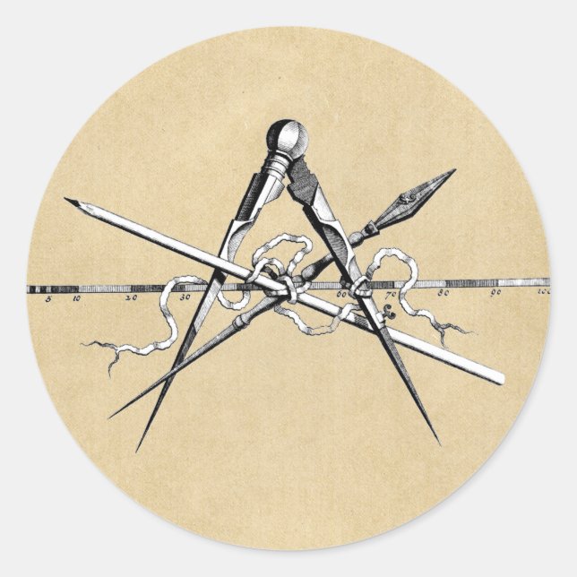 Tools für die klassische Architektur Runder Aufkleber (Vorderseite)