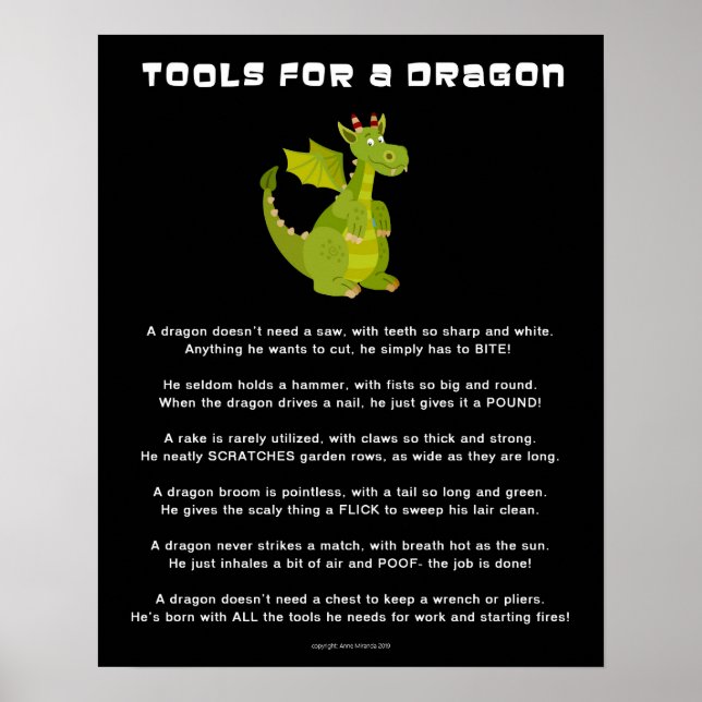 Tools für ein Original-Gedicht für Drachen Poster (Vorne)