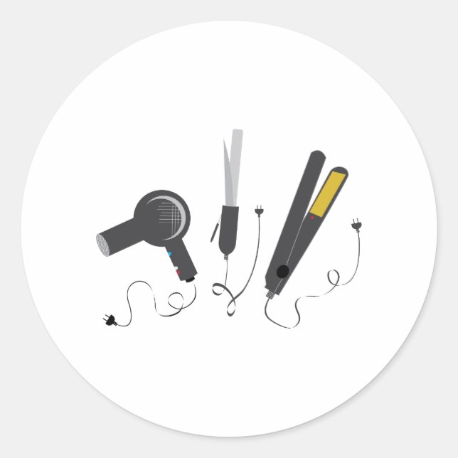 Tools für Haarstifte Runder Aufkleber (Vorderseite)
