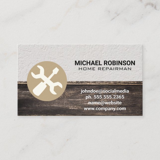 Tools für Hardware-Gebäude Visitenkarte (Vorderseite)