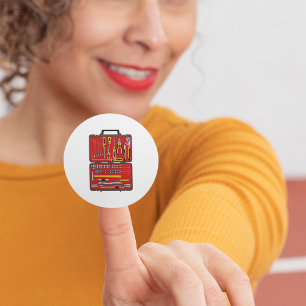 Tools in einem Toolbox Runder Aufkleber