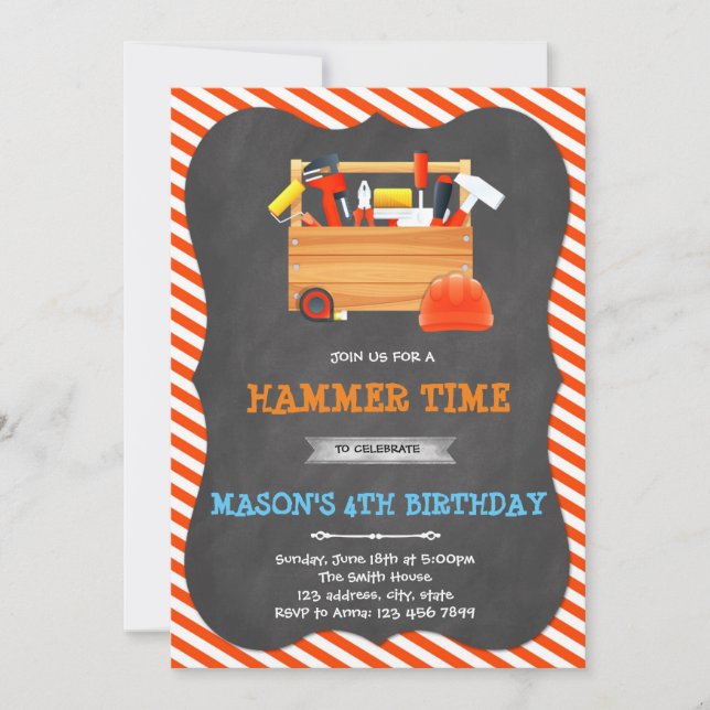 Tools Junge Geburtstagseinladung Einladung (Vorderseite)