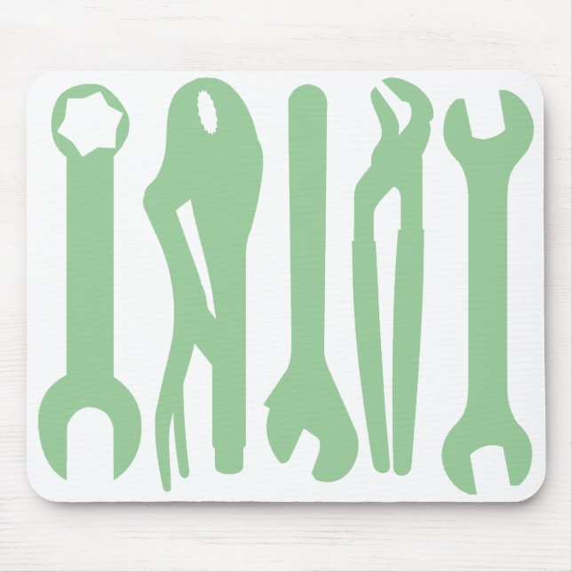 Tools - Light Green on White Mousepad (Vorne)