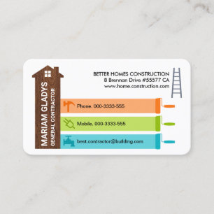 Tools-Panel für das Zuhause-Gebäude von Holz Visitenkarte