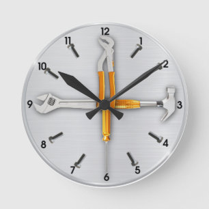 Tools Runde Wanduhr