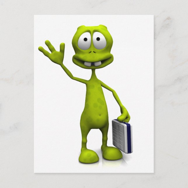 Toon Alien Postkarte (Vorderseite)