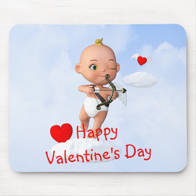 Toon Baby Cupid Flug mit Bow und Arrow Mousepad (Vorne)