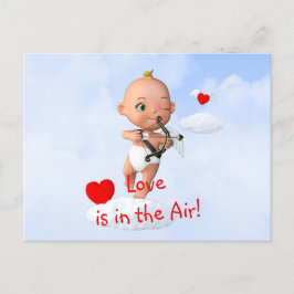 Toon Baby Cupid Flug mit Bow und Arrow Postkarte