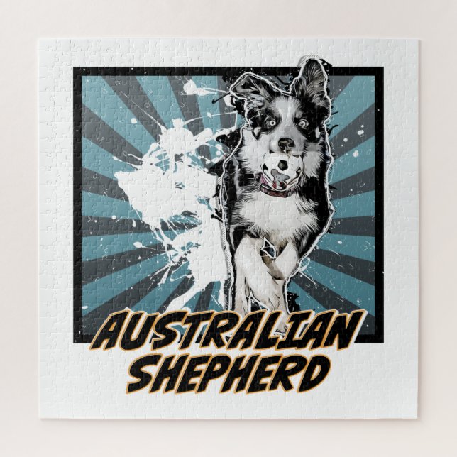 Toon Dogs: Australian Shepherd Puzzle (Vertikal)