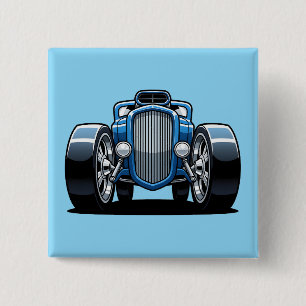 Toon Hotrod Kunst  Button