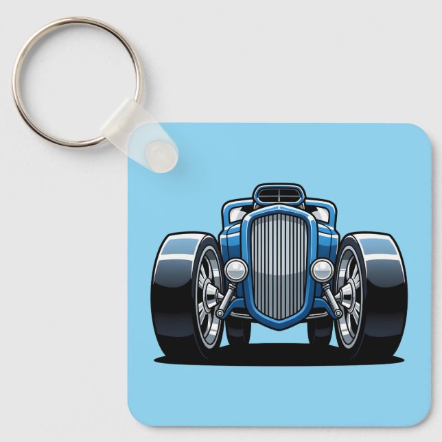 Toon Hotrod Kunst  Schlüsselanhänger (Vorderseite)