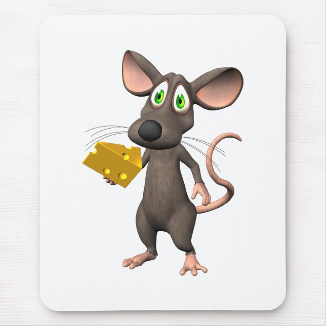 Toon-Maus mit Käse Mousepad (Vorne)
