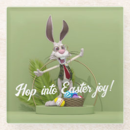 Toon Rabbit Stehend in der Nähe von Ostereiern Glasuntersetzer