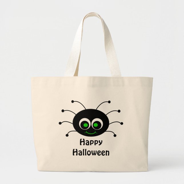 Toon-Spinnen-Halloweentrick-oder -Leckerei-Tasche Jumbo Stoffbeutel (Vorne)
