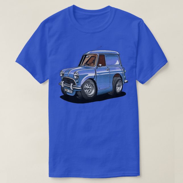 Toon Zeichnungen von Morris Mini 1000 Blue T-Shirt (Design vorne)