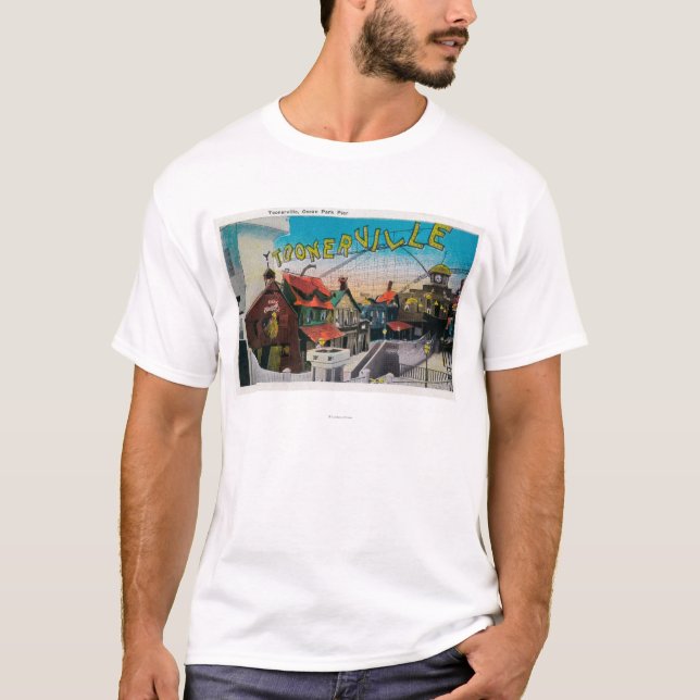 Toonerville am Ozean-Park PierSanta Monica, CA T-Shirt (Vorderseite)