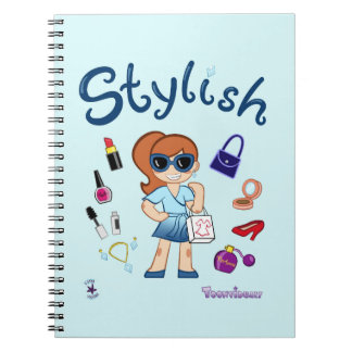 TOONVIDUALS Stilvolles Girl 3 Spiral Notebook Notizblock