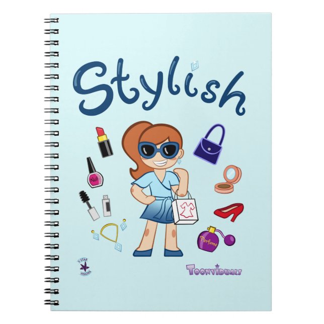 TOONVIDUALS Stilvolles Girl 3 Spiral Notebook Notizblock (Vorderseite)
