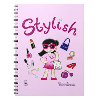 TOONVIDUALS Stilvolles Model Girl 2 Spiral Noteboo Notizblock