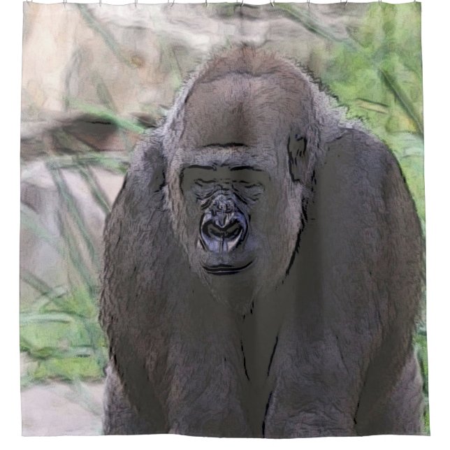 Toony Gorilla Duschvorhang (Vorderseite)