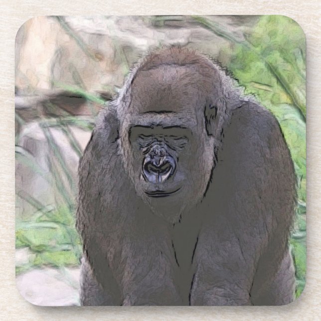 Toony Gorilla Getränkeuntersetzer (Vorderseite)