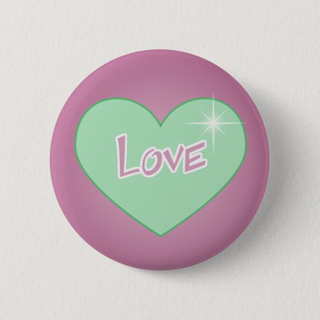 Toony Herz-Liebe-Knopf Button (Vorderseite)