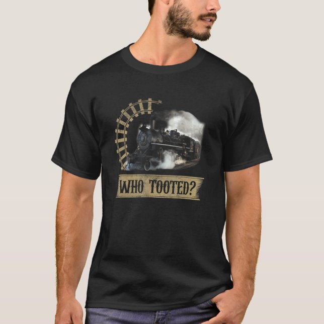 Tooted Train  & Railroad Vintage Retro Locomotive T-Shirt (Vorderseite)