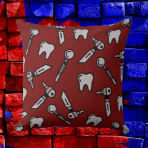 Tooth Be Told   Burgunder-Zahn-Wurfkissen Kissen