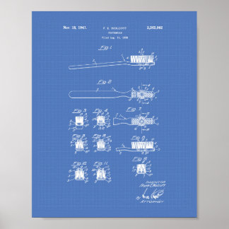 Tooth Brush 1941 Patent Art Blueprint Poster