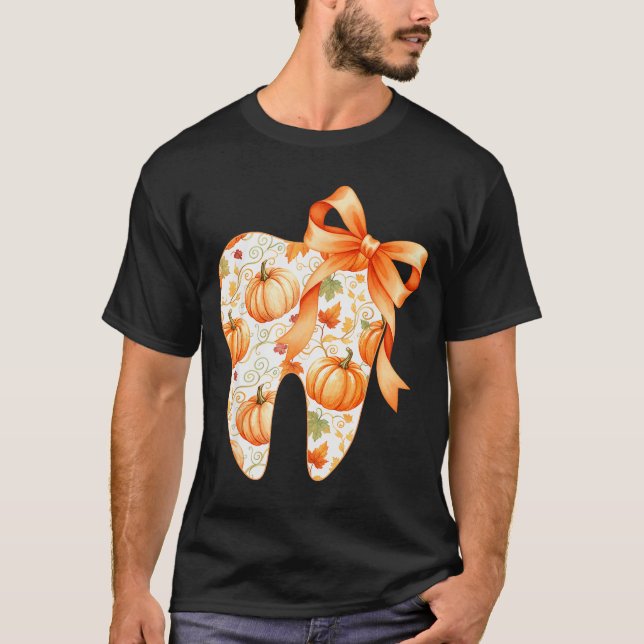 Tooth Coquette Bow Dentist Thanksgiving Dental Ist T-Shirt (Vorderseite)
