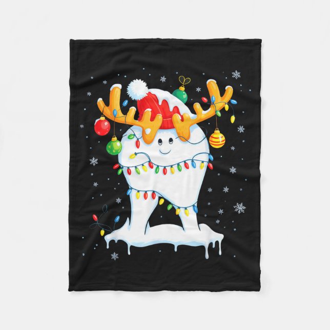 Tooth Dentist Dental Istant Teeth Christmas Xmas  Fleecedecke (Vorderseite)