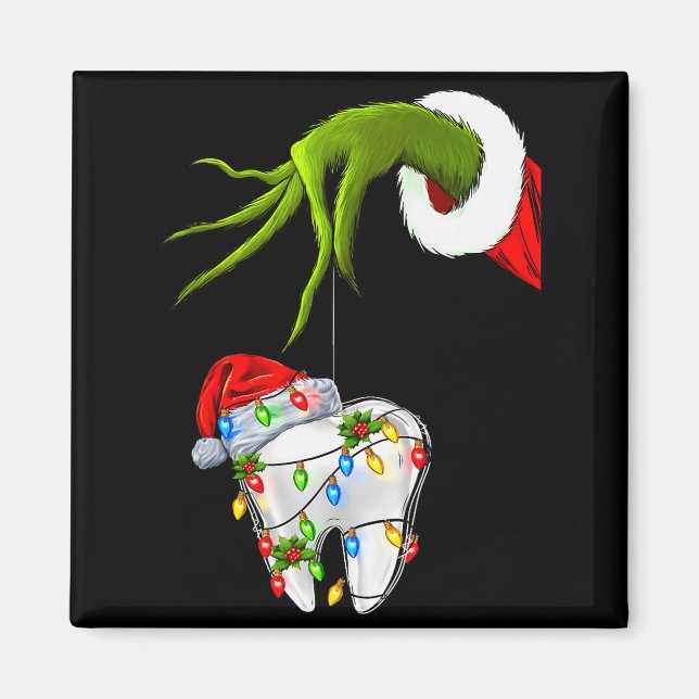 Tooth Dentist Dental Istant Teeth Christmas Xmas H Magnet (Vorne)