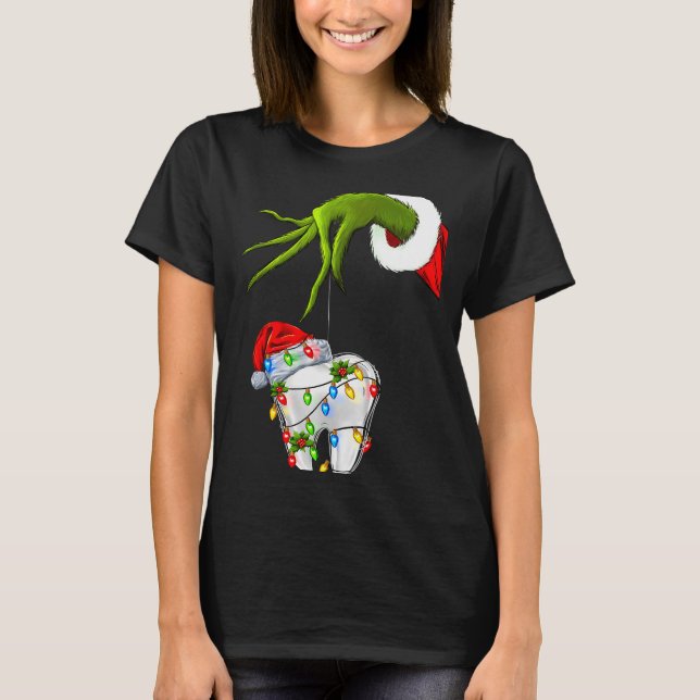 Tooth Dentist Dental Istant Teeth Christmas Xmas H T-Shirt (Vorderseite)