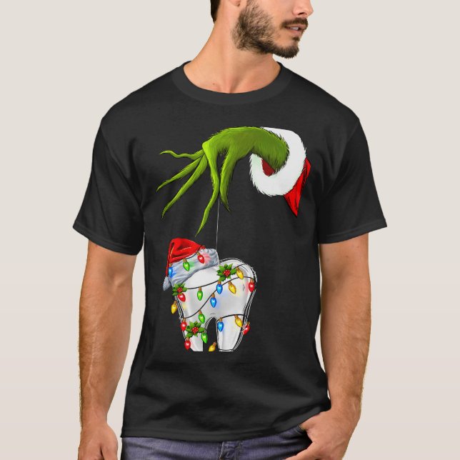 Tooth Dentist Dental Istant Teeth Christmas Xmas H T-Shirt (Vorderseite)