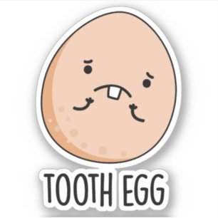 Tooth Egg Funny Dental Toothache Puff Aufkleber