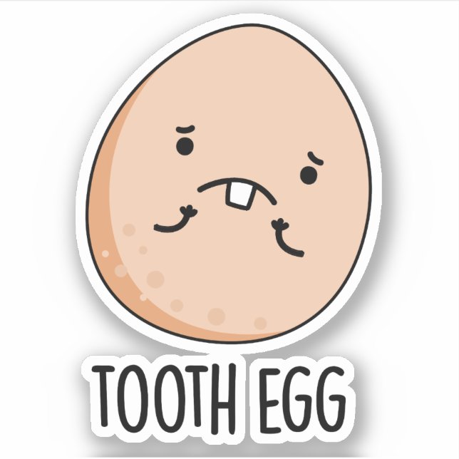 Tooth Egg Funny Dental Toothache Puff Aufkleber (Vorderseite)