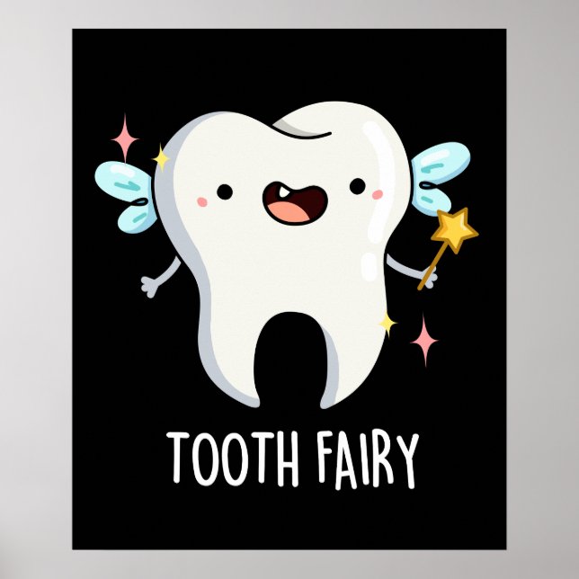 Tooth Fairy Funny Tooth Puff Dark BG Poster (Vorne)