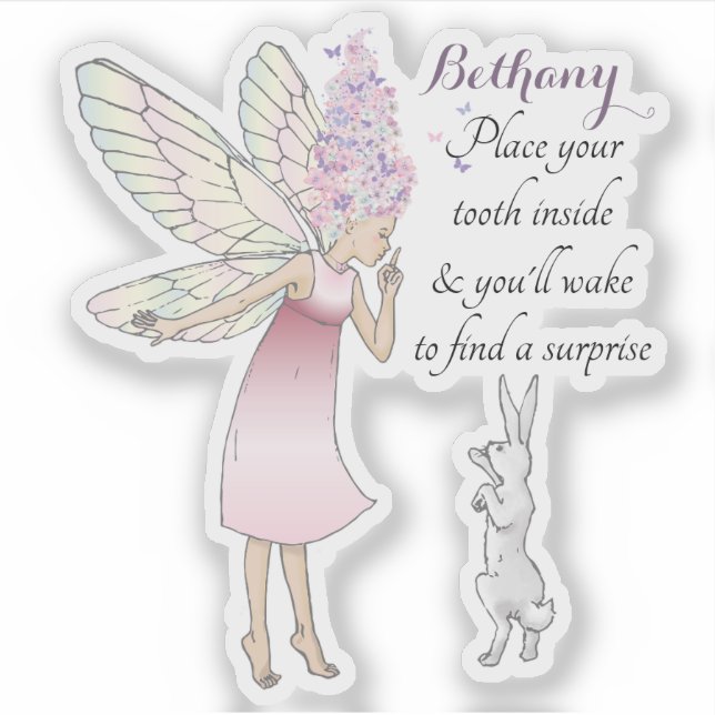 Tooth Fairy Poem Kids Personalisiert Label (Vorderseite)