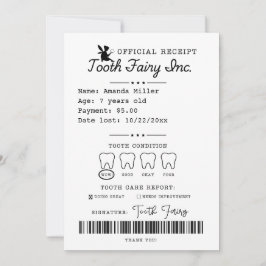Tooth Fairy Receipt Printable Einladung