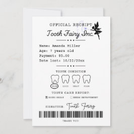 Tooth Fairy Receipt Printable Einladung