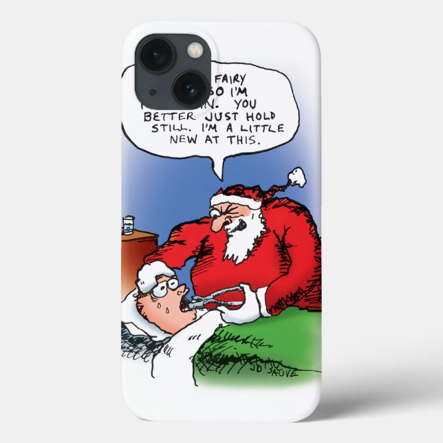 Tooth Fairy Santa Funny Weihnachts-Cartoon Case-Mate iPhone Hülle (Rückseite)