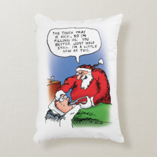 Tooth Fairy Santa Funny Weihnachts-Cartoon Dekokissen
