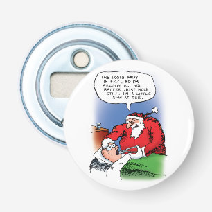 Tooth Fairy Santa Funny Weihnachts-Cartoon Flaschenöffner
