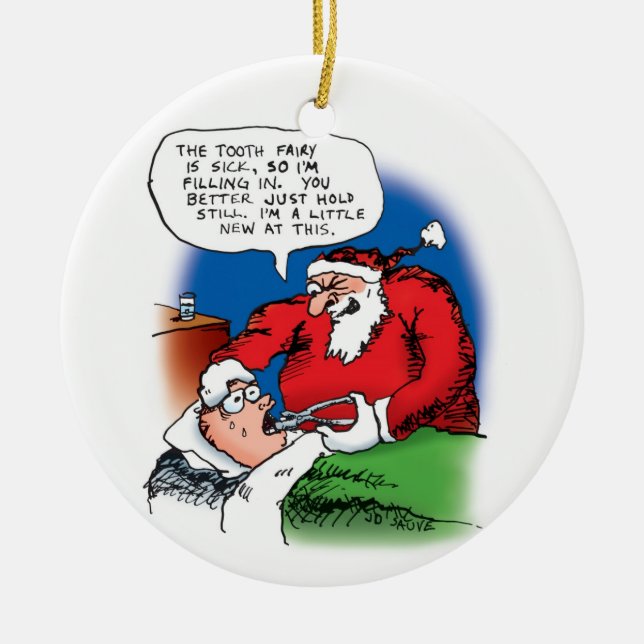 Tooth Fairy Santa Ornament (Vorne)