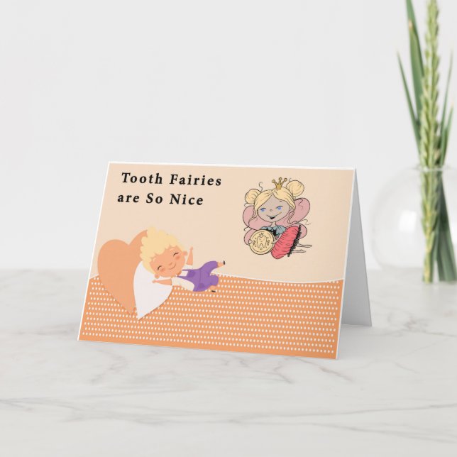 Tooth Fairy Verlasse Geld für den jungen Jungen Karte (Vorderseite)