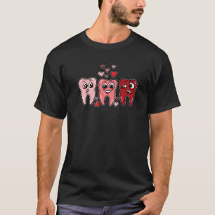 Tooth Heart Valentinstag Niedlich Dentist Dental H T-Shirt