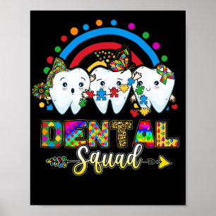 Tooth Puzzle Autism Day Zahnarzthyphenistin Poster